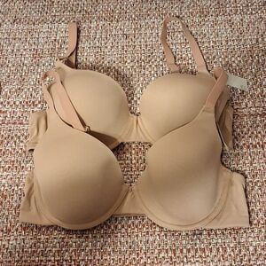 Amazon Essentials Nude Underwire‎ Bras Two New 36C